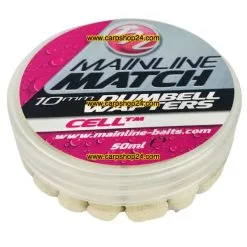 Mainline MATCH DUMBELL WAFTERS 6mm, 8mm, 10mm - 12 Opties -Hengels Verkoop Mainline Match Dumbell Wafters White Celltm MM3114 min
