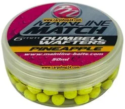 Mainline MATCH DUMBELL WAFTERS 6mm, 8mm, 10mm - 12 Opties -Hengels Verkoop Mainline Match Dumbell Wafters yellow pineapple 6mm min