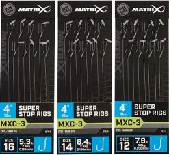Matrix MXC-3 SUPER STOP RIGS EYED BARBLESS 4" - 10cm - 3 Opties