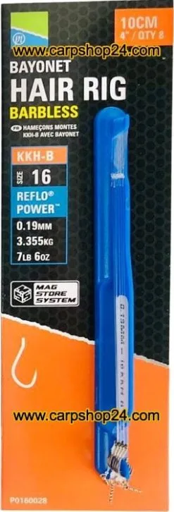 Preston KKH-B BAYONET HAIR RIG BARBLESS 10CM - 4 Opties 10 Preston KKH-B BAYONET HAIR RIG BARBLESS 10CM - 4 Opties -Hengels Verkoop Preston KKH B Bayonet Hair Rig Barbless Onderlijnen haak 16 019mm P0160028 min