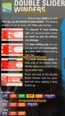 Preston DOUBLE SLIDER WINDERS - 6 Opties -Hengels Verkoop Preston Double Slider Winders Tuigen 1 min