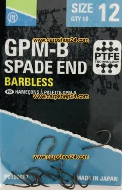 Preston GPM-B SPADE END BARBLESS 8 Preston GPM-B SPADE END BARBLESS -Hengels Verkoop Preston GPM B Spade End Barbless Haaken Weerhaakloos Bled Nr 12 P0150007 min