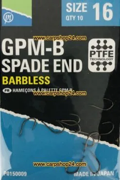Preston GPM-B SPADE END BARBLESS 11 Preston GPM-B SPADE END BARBLESS -Hengels Verkoop Preston GPM B Spade End Barbless Haaken Weerhaakloos Bled Nr 16 P0150009 min