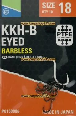 Preston KKH-B EYED BARBLESS -Hengels Verkoop Preston KKH B Barbless Haaken Weerhaakloos Oog Nr 18 P0150086 min