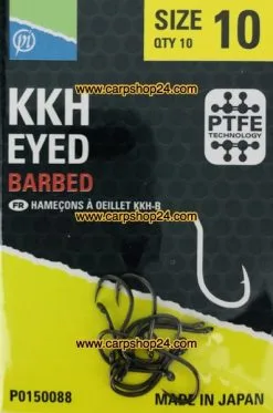 Preston KKH EYED BARBED - 5 Opties 13 Preston KKH EYED BARBED - 5 Opties -Hengels Verkoop Preston KKH Eyed Barbed Haaken Weerhaak Oog Nr 10 P0150088 min