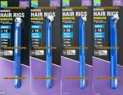 Preston KKM-B BANDED HAIR RIGS BARBLESS 10cm & 38cm -Hengels Verkoop Preston KKM B Mag Store Banded Hair Rigs Onderlijnen 10cm min