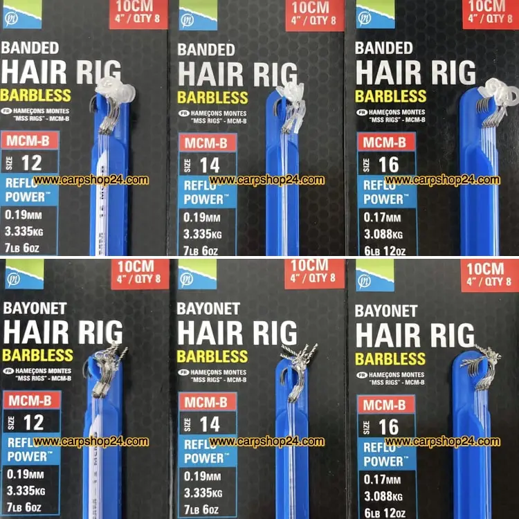 Preston MCM-B BANDED & BAYONET HAIR RIG BARBLESS 10cm - 6 Opties 1 Preston MCM-B BANDED & BAYONET HAIR RIG BARBLESS 10cm - 6 Opties