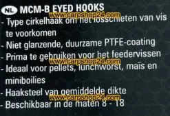 Preston MCM-B EYED BARBLESS -Hengels Verkoop Preston MCM B Eyed Barbless Haaken Weerhaakloos Oog 1 min