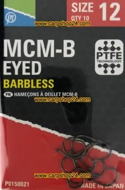 Preston MCM-B EYED BARBLESS -Hengels Verkoop Preston MCM B Eyed Barbless Haaken Weerhaakloos Oog Nr 12 P0150021 min