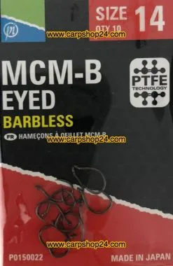 Preston MCM-B EYED BARBLESS -Hengels Verkoop Preston MCM B Eyed Barbless Haaken Weerhaakloos Oog Nr 14 P0150022 min