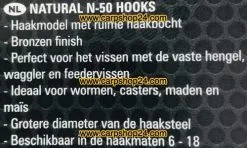 Preston NATURAL N-50 BARBED SIZE 6 -Hengels Verkoop Preston Natural N 50 Barbed Haaken Weerhaak Bled 2 min