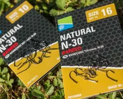 Preston NATURAL N-30 BARBED - 5 Opties 13 Preston NATURAL N-30 BARBED - 5 Opties -Hengels Verkoop Preston Natural N30 Barbed Haken Met Weerhaak 14 P0150069 1 min