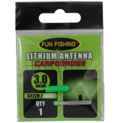 Fun Fishing LITHIUM ANTENNA (Led) - LIGHT STICK - LICHTANTENNE -Hengels Verkoop antenne lithium led 30mm vert x1 groen min