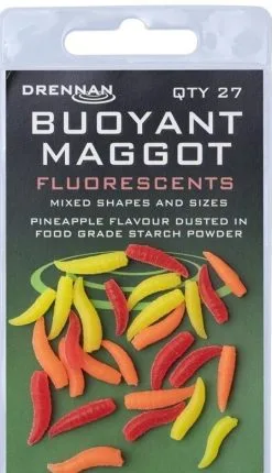 Drennan BUOYANT MAGGOT & CASTER -Hengels Verkoop drennan buoyant maggot fluorescent min