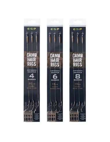 ESP Camo Hair Rig Gripper Barbed 3x 1 ESP Camo Hair Rig Gripper Barbed 3x