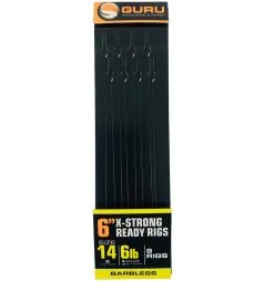 Guru 6" X-STRONG READY RIGS XS SPADE HOOK - 5 Opties -Hengels Verkoop guru onderlijnen x strong ready rigs size 14 017mm min