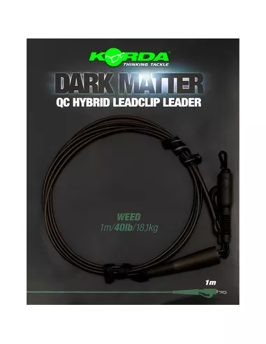 Korda Dark Matter 1m QC Hybrid Leadclip Leader 2 Korda Dark Matter 1m QC Hybrid Leadclip Leader - Afbeelding 2