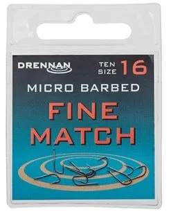 Drennan FINE MATCH MICRO BARBED -Hengels Verkoop micro barbed fine match spade end packed updated min